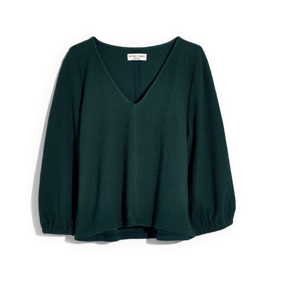 Madewell Tops - Madewell spruce green long sleeve v-neck blouse